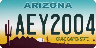 AZ license plate AEY2004
