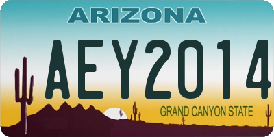 AZ license plate AEY2014