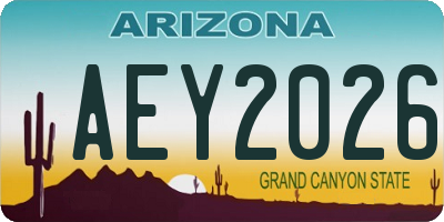 AZ license plate AEY2026