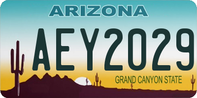 AZ license plate AEY2029