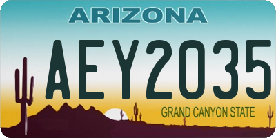 AZ license plate AEY2035