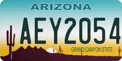 AZ license plate AEY2054