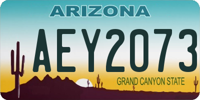 AZ license plate AEY2073