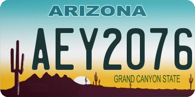 AZ license plate AEY2076