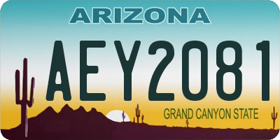 AZ license plate AEY2081