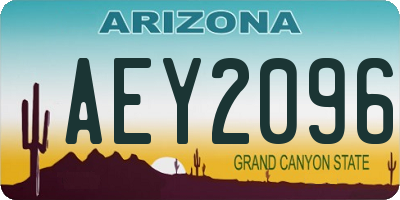 AZ license plate AEY2096