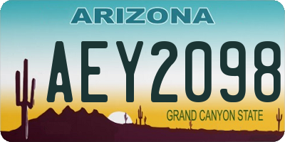 AZ license plate AEY2098