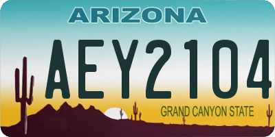 AZ license plate AEY2104