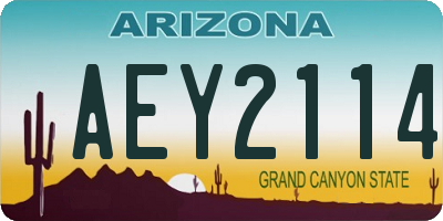 AZ license plate AEY2114