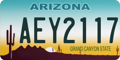 AZ license plate AEY2117