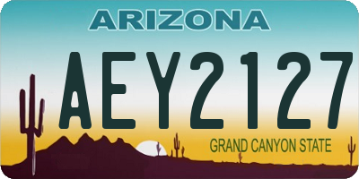 AZ license plate AEY2127