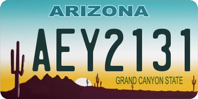 AZ license plate AEY2131