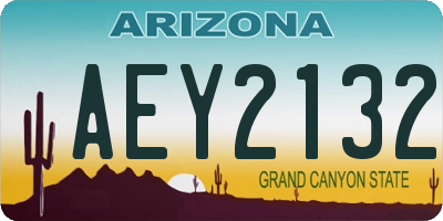 AZ license plate AEY2132