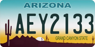 AZ license plate AEY2133