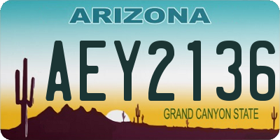 AZ license plate AEY2136