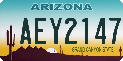 AZ license plate AEY2147