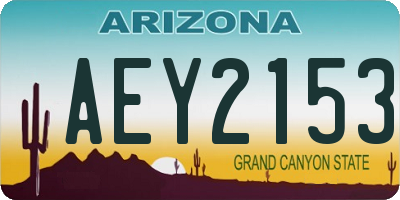 AZ license plate AEY2153