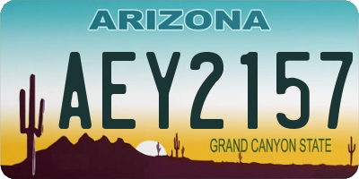 AZ license plate AEY2157