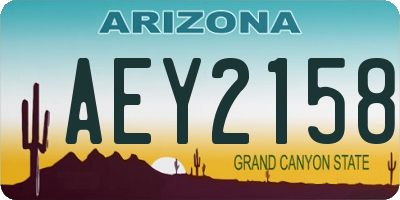 AZ license plate AEY2158