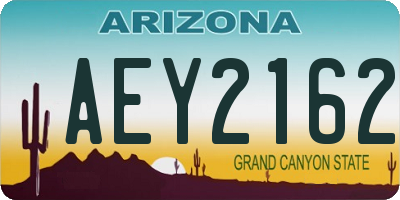 AZ license plate AEY2162