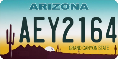 AZ license plate AEY2164