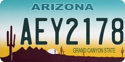 AZ license plate AEY2178