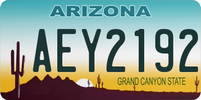 AZ license plate AEY2192