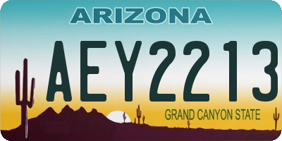 AZ license plate AEY2213