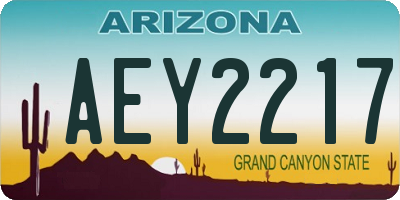 AZ license plate AEY2217