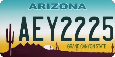 AZ license plate AEY2225