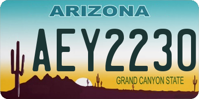 AZ license plate AEY2230