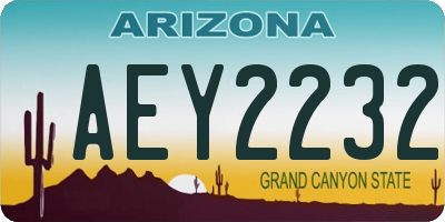AZ license plate AEY2232