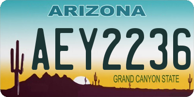 AZ license plate AEY2236