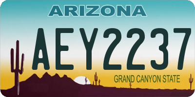 AZ license plate AEY2237