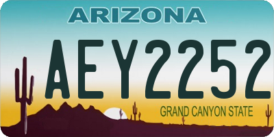 AZ license plate AEY2252