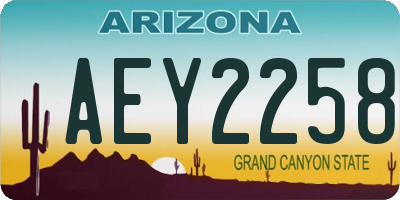 AZ license plate AEY2258