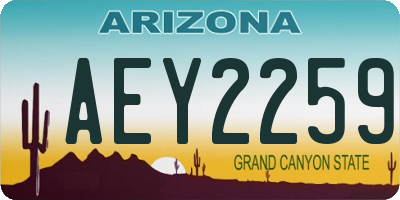 AZ license plate AEY2259