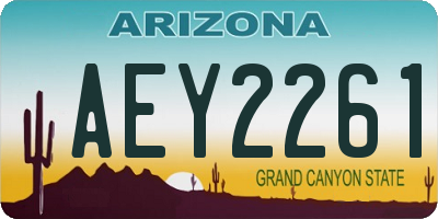 AZ license plate AEY2261