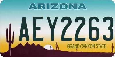 AZ license plate AEY2263