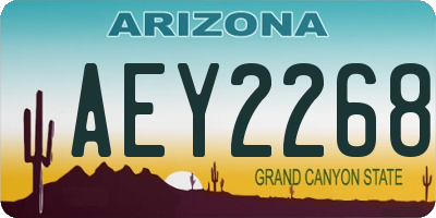 AZ license plate AEY2268