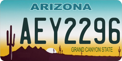 AZ license plate AEY2296