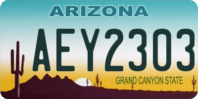 AZ license plate AEY2303