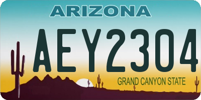 AZ license plate AEY2304