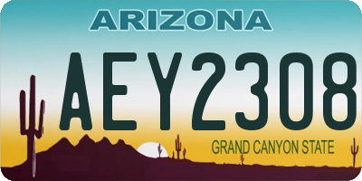 AZ license plate AEY2308