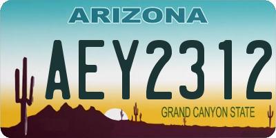 AZ license plate AEY2312