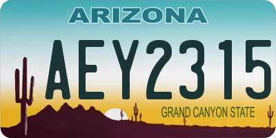 AZ license plate AEY2315