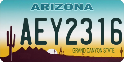 AZ license plate AEY2316