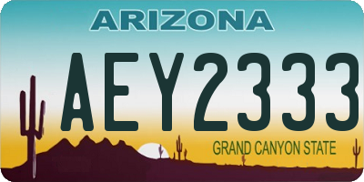 AZ license plate AEY2333