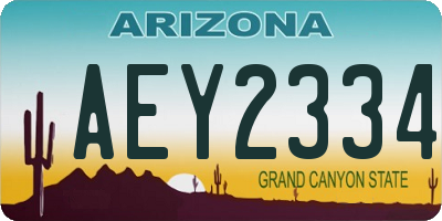 AZ license plate AEY2334