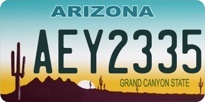 AZ license plate AEY2335